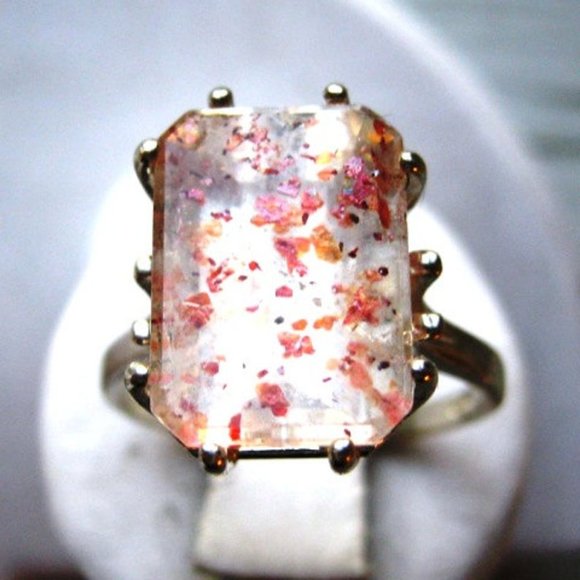 GriffinsNest Jewelry - Strawberry Quartz emerald cut Sterling Silver ring